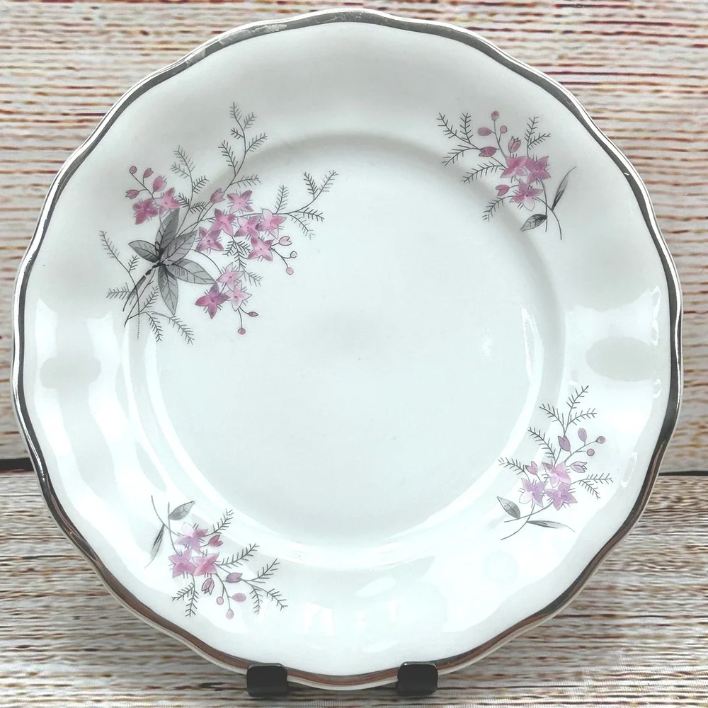 Favolina Karolina Jarolina Porcelain Salad Plate 3879 Floral Silver Scalloped 5